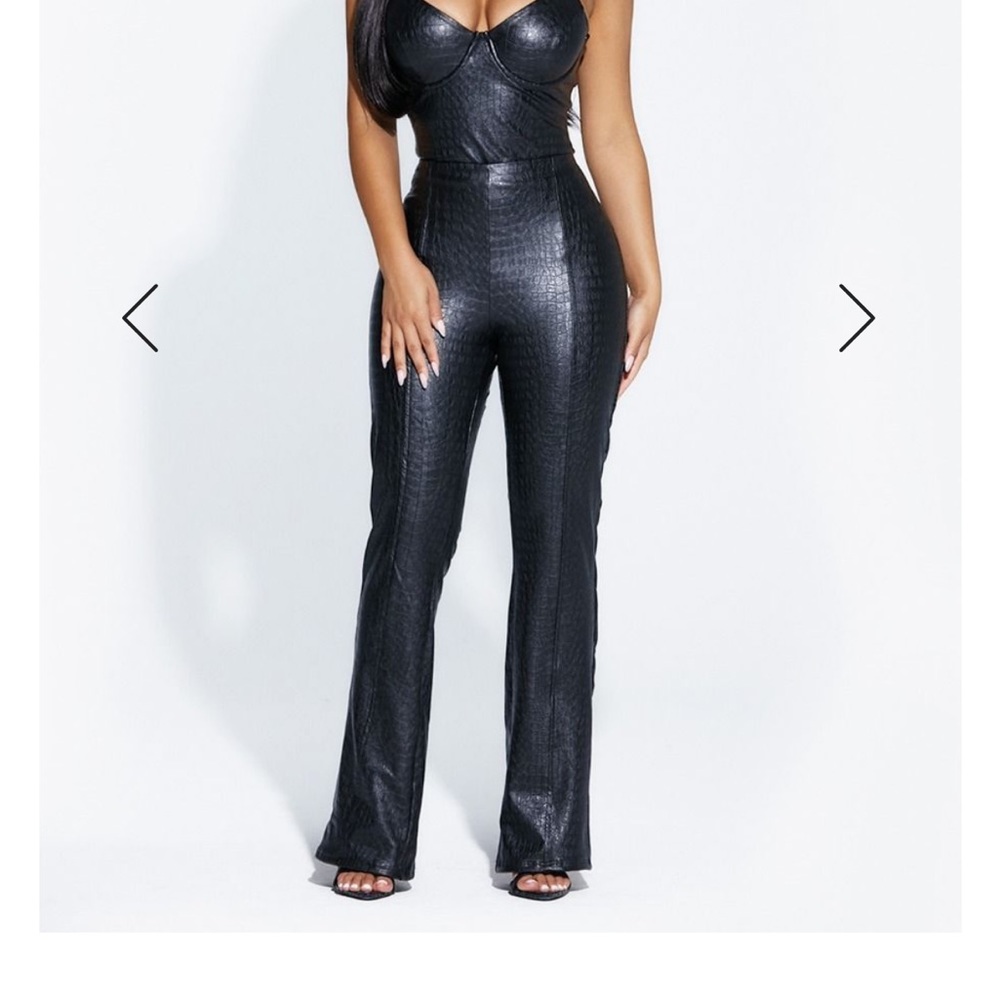 Naked wardrobe black crocodile pants